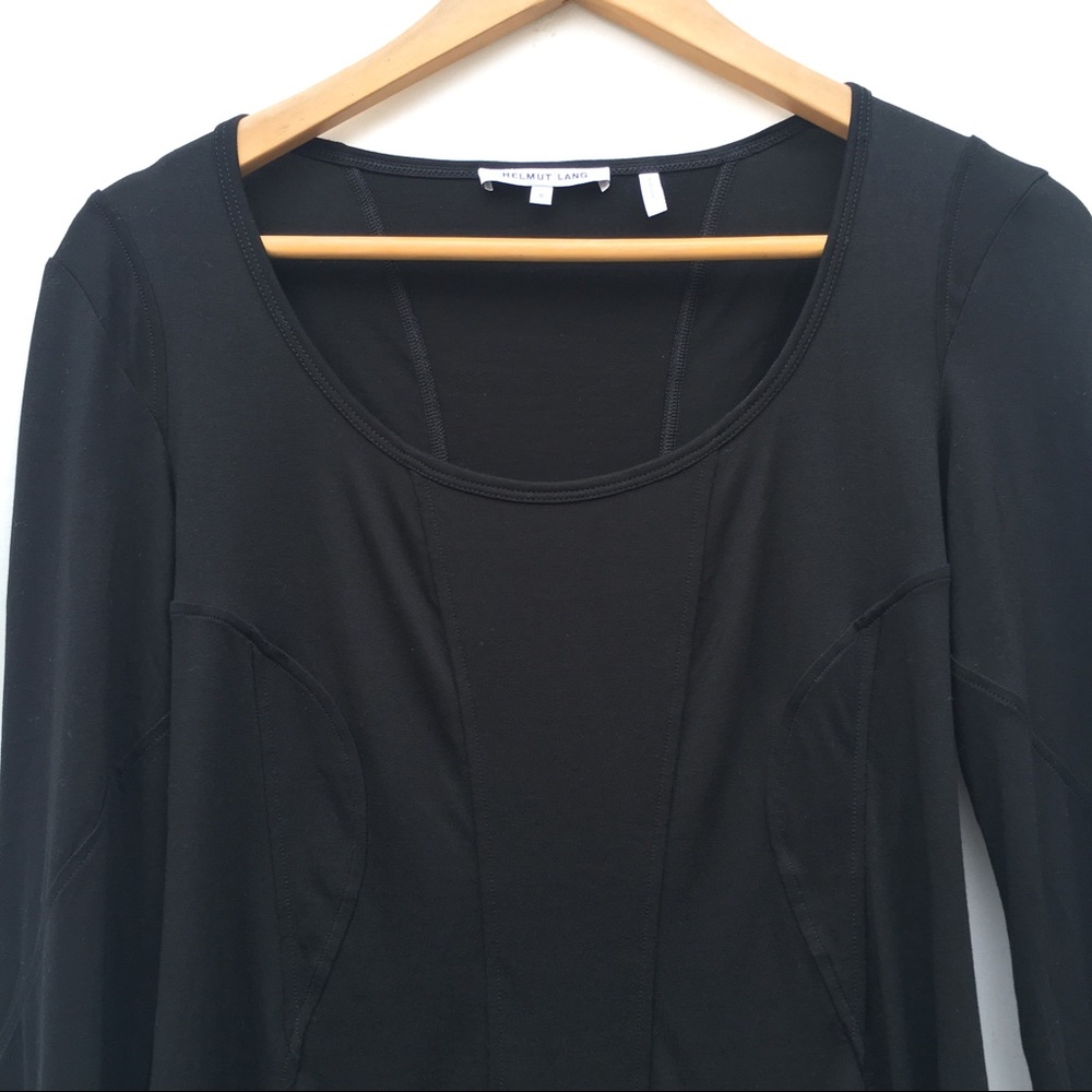 Helmut Lang Modal Seamed Scoop Neck Tee Shirt - Picture 4 of 7